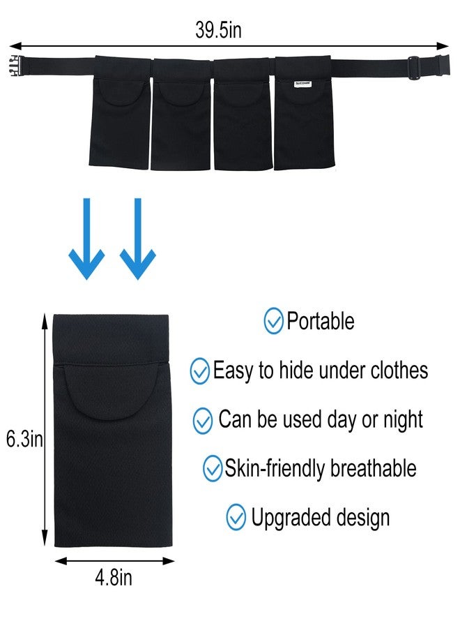 SUCONBE Adjustable Mastectomy Drain Holder-4 Drain Pouches and Shower Bag, for Breast Surgery Mastectomy Breast Reduction Augmentation Post-Surgery Recovery Support Tummy Tuck Patient Care Kit (Black) - Image 4